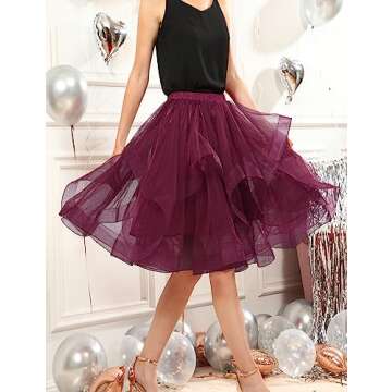 DRESSTELLS Women's Tulle Skirt - Elegant & Versatile Style