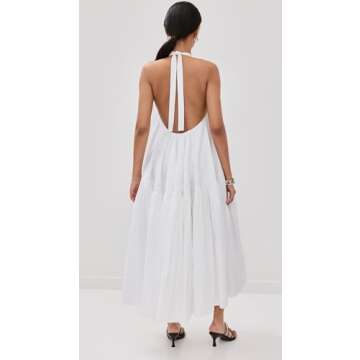 AZEEZA Women's Winston Midi Dress, White, XS