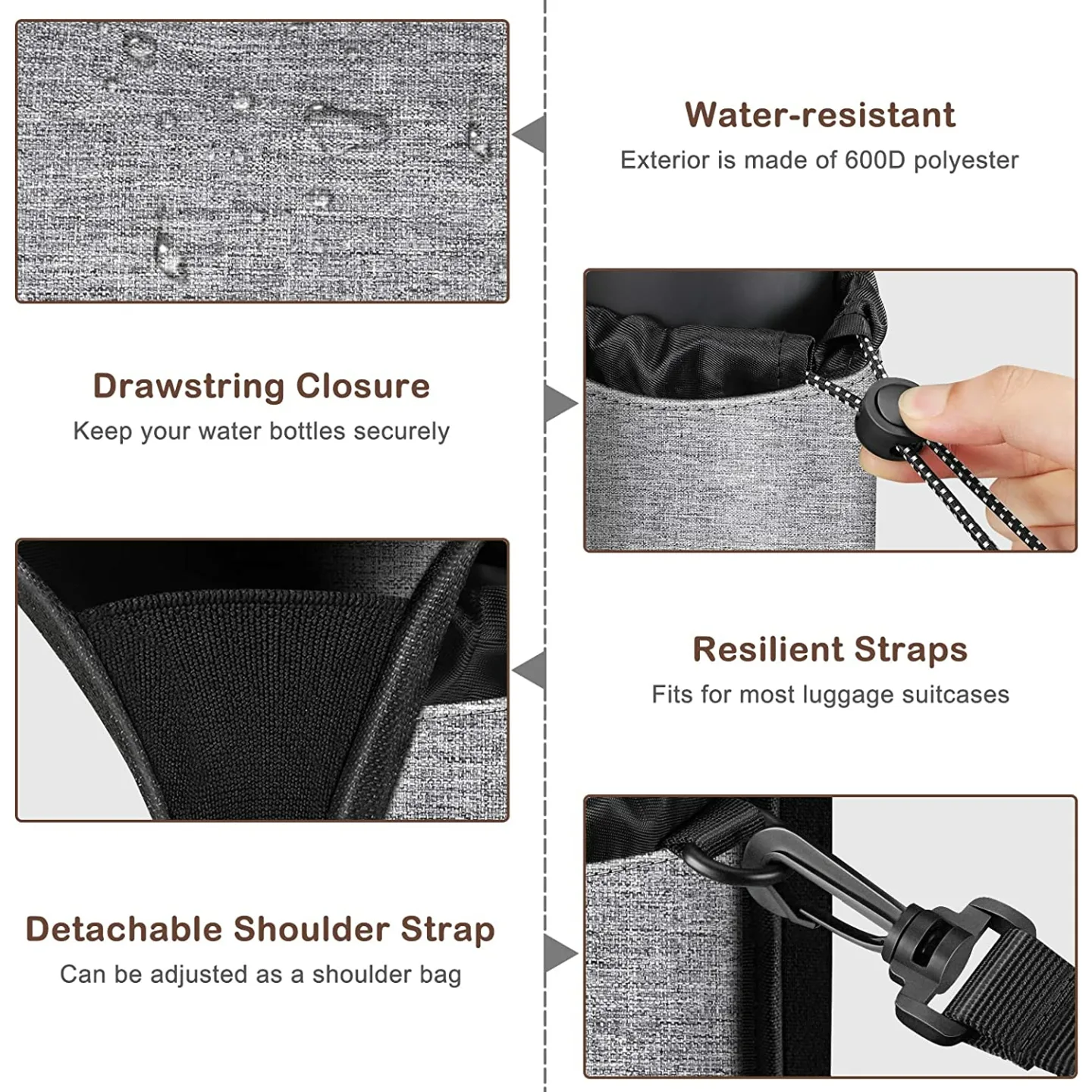 FINPAC Luggage Cup Holder for Travel Suitcases