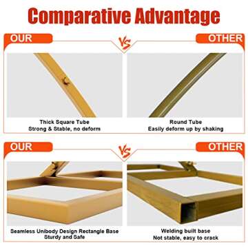 Wokceer Round Backdrop Stand, 8FT Wedding Balloon Arch Stand Gold Circle Balloon Arch Frame for Wedding Ceremony Birthday Party Anniversary Valentine Celebration Gold Backdrop Stand Decoration