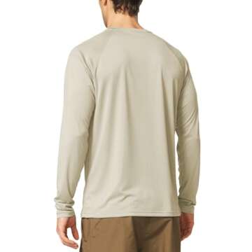 baleaf Men's Sun Protection Shirts UV SPF T-Shirts UPF 50+ Long Sleeve Rash Guard Fishing Running Qu...