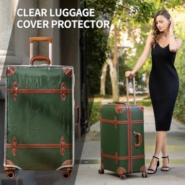 Vintage Inspired Luggage Sets with Spinner Wheels Stylish 3-Piece