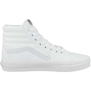 Vans SK8-Hi Canvas Unisex-Adult Hi-Top Sneaker, True White, 6.5 M US (38.5 EU)