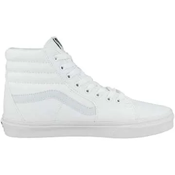 Vans SK8-Hi Canvas Unisex-Adult Hi-Top Sneaker, True White, 6.5 M US (38.5 EU)