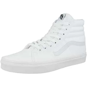 Vans SK8-Hi Canvas Unisex-Adult Hi-Top Sneaker, True White, 6.5 M US (38.5 EU)