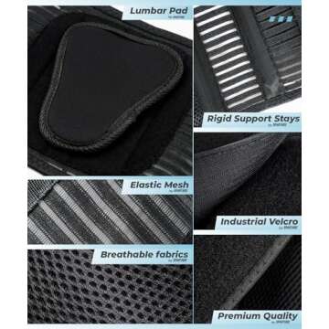 Sparthos Back Brace for Lower Back Pain Relief - Comfortable and Adjustable