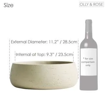 Olly & Rose Large Ceramic Planter Bowl for Indoor and Outdoor Use