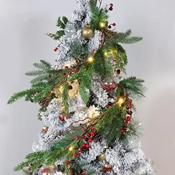 winemana 6 FT Christmas Garland with LED Lights and Pine Cones