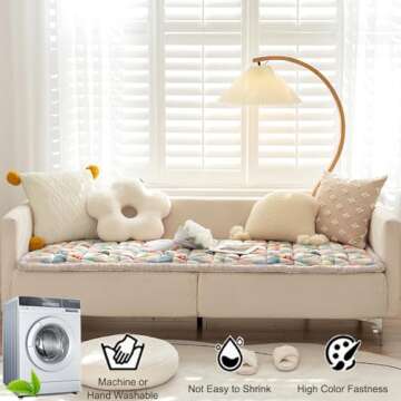 Awjcsv Cotton Sofa Cover, Non Slip Couch Cover for Dogs Washable, Couch Covers for 3 Cushion Couch S...