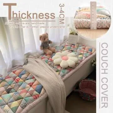 Awjcsv Cotton Sofa Cover, Non Slip Couch Cover for Dogs Washable, Couch Covers for 3 Cushion Couch Sofa Pet Friendly, Pet Couch Covers for Sofa (Red, 27.6" x 82.7")