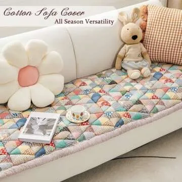 Awjcsv Cotton Sofa Cover, Non Slip Couch Cover for Dogs Washable, Couch Covers for 3 Cushion Couch Sofa Pet Friendly, Pet Couch Covers for Sofa (Red, 27.6" x 82.7")