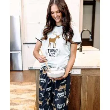 Lazy One Women's Cute Deer Pajama Set, Comfy & Stylish
