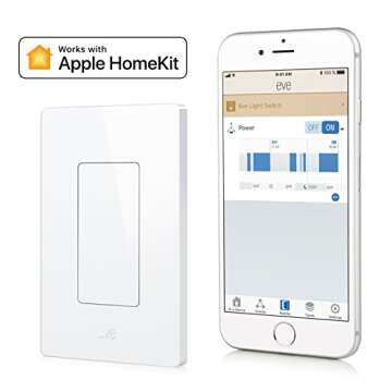 Eve Light Switch - Apple HomeKit Smart Home, Smart Light Switch, Set Timers & Schedules, Bluetooth, App Compatibility