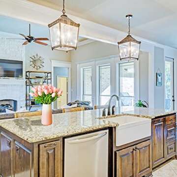 Mandy's 28pcs Light Pink Flowers Artificial Tulip Gradient Pink Vase Silk Fake Flowers 13.5" for New Year Spring Mother's Day Valentine’s Day Gifts in Bulk Home Kitchen Wedding Decorations