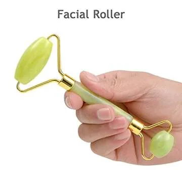 Bulex 100% Natural Jade Face Roller/Anti Aging Jade Stone Massager for Face & Eye Massage - Make You...