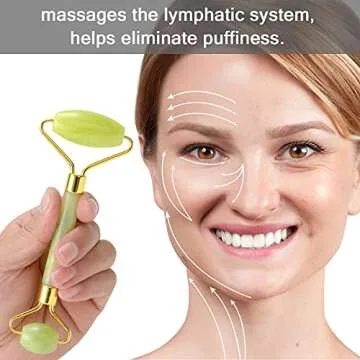 Bulex 100% Natural Jade Face Roller/Anti Aging Jade Stone Massager for Face & Eye Massage - Make Your Face Skin Smoother and Looks Younger