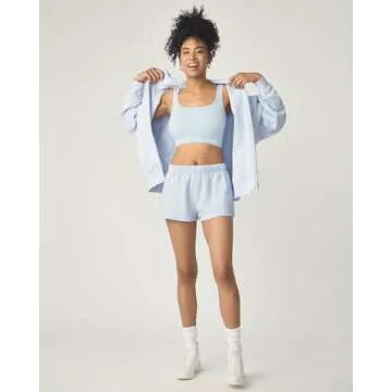 florence by mills Womens Cozy Crush Slouchy Sleeve Oversized Zip Hoodie, Halogen Blue, Medium