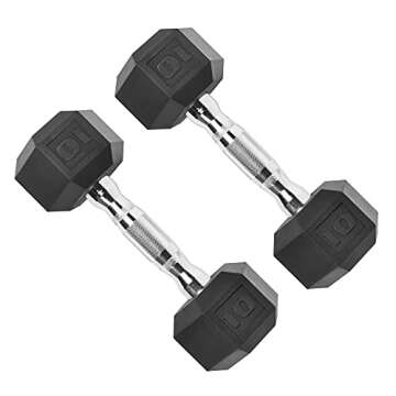CAP Barbell 50lb Coated Hex Dumbbells Set for Home Gym