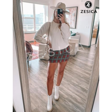 ZESICA Women's Crew Neck Lantern Sleeve Sweater