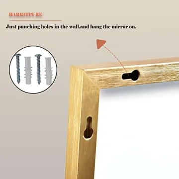 HARRITPURE Full Length Mirror with Aluminum Frame - 65"x22"