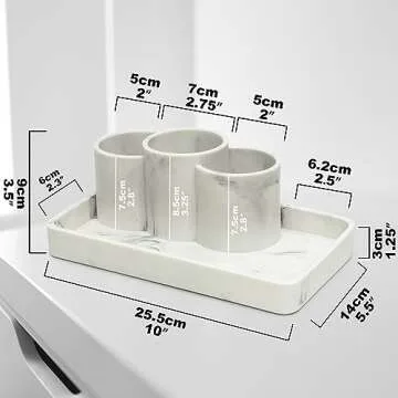 Elegant Marble Bathroom Tray for Versatile Organization