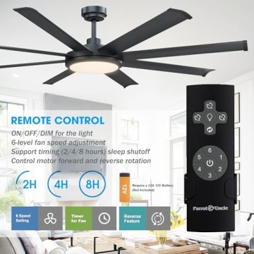 Modern 60 Inch Ceiling Fan with Remote and Lights