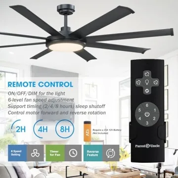 Modern 60 Inch Ceiling Fan with Remote and Lights