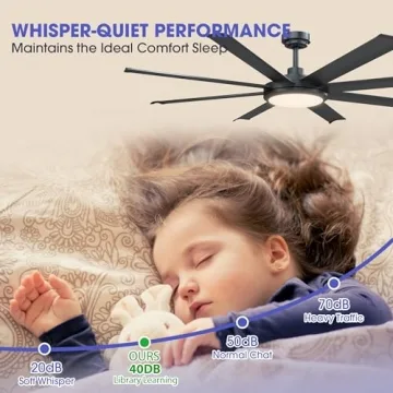 Modern 60 Inch Ceiling Fan with Remote and Lights