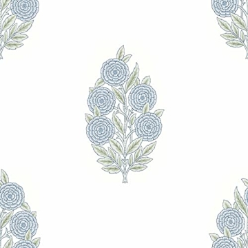 RoomMates Tamara Day Blue Dutch Floral Peel and Stick Wallpaper