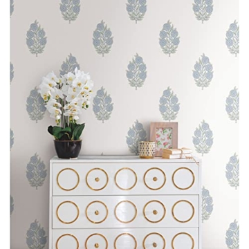 Stylish Peel and Stick Blue Floral Wallpaper for Home