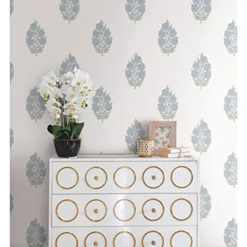Stylish Peel and Stick Blue Floral Wallpaper for Home