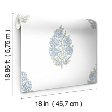 Stylish Peel and Stick Blue Floral Wallpaper for Home