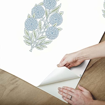 Stylish Peel and Stick Blue Floral Wallpaper for Home