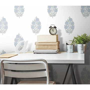 Stylish Peel and Stick Blue Floral Wallpaper for Home