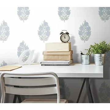 Stylish Peel and Stick Blue Floral Wallpaper for Home