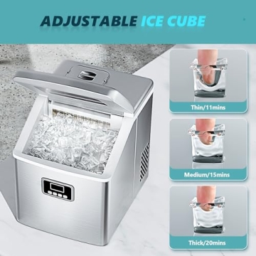EUHOMY Ice Maker: 40Lbs Per Day, Auto Self-Cleaning