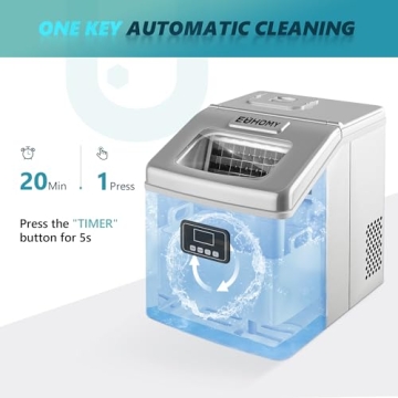 EUHOMY Ice Maker: 40Lbs Per Day, Auto Self-Cleaning