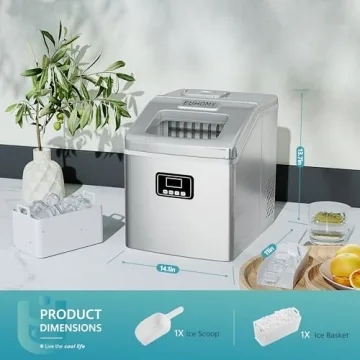 EUHOMY Ice Maker: 40Lbs Per Day, Auto Self-Cleaning