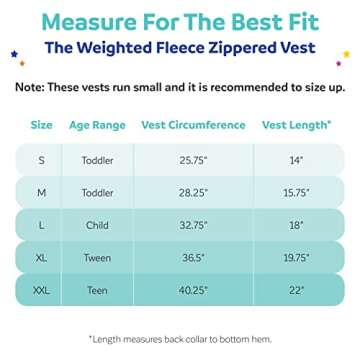 Fun and Function – Weighted Fleece Vest for Kids – Sensory Vest Provides Soothing Weight for Kids with Sensory Issues – Fleece – Navy Blue – Large