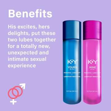 K-Y Yours + Mine Couples Lubricant, Adult Toy Friendly Personal Lubricant & Intimate Gel for Couples...