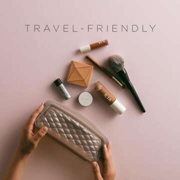 Stasher Premium Silicone Reusable Makeup Bag, Taupe | Beauty & Travel Toiletry Bag, Storage Bag Organizer | BPA Free, Leak-free, Eco Friendly, 26 Oz