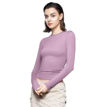PUMIEY Long Sleeve Crew Neck Tops for Women - Stylish & Comfortable
