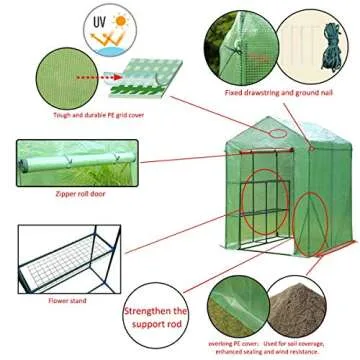 EROMMY Mini Walk-in Greenhouse for Indoor and Outdoor Gardening