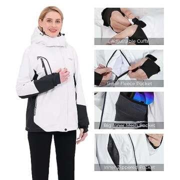 Wantdo Women's Waterproof Ski Jacket - Stylish & Warm