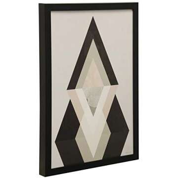 Amazon Brand – Rivet Modern Geometric Abstract Diamond Print II Wall Art Decor - 14" x 20" Frame, Black
