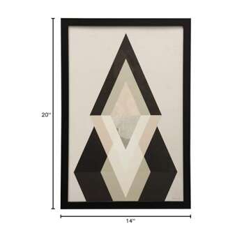 Amazon Brand – Rivet Modern Geometric Abstract Diamond Print II Wall Art Decor - 14" x 20" Frame, Black