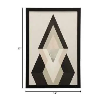 Amazon Brand – Rivet Modern Geometric Abstract Diamond Print II Wall Art Decor - 14" x 20" Frame, Black