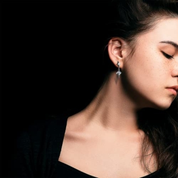 JeanBeau Silver North Star Dangle Earrings for Stylish Women