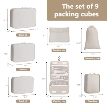 Easortm Packing Cubes Set - Organized Travel Solution