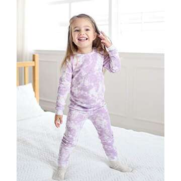 VAENAIT BABY Kids Girls 100% Cotton Sleepwear Pajamas 2pcs Set Prism Purple 2XL